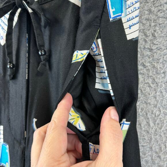 90s Novelty Pant Medium Artsy Ecclectic Retro AOP Wide Leg Crop Holly Lane VTG - Picture 9 of 15